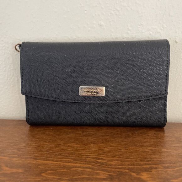 kate spade new york Handbags - KATE SPADE Small Slim Line SAFFIANO Leather Black Wallet *READ*